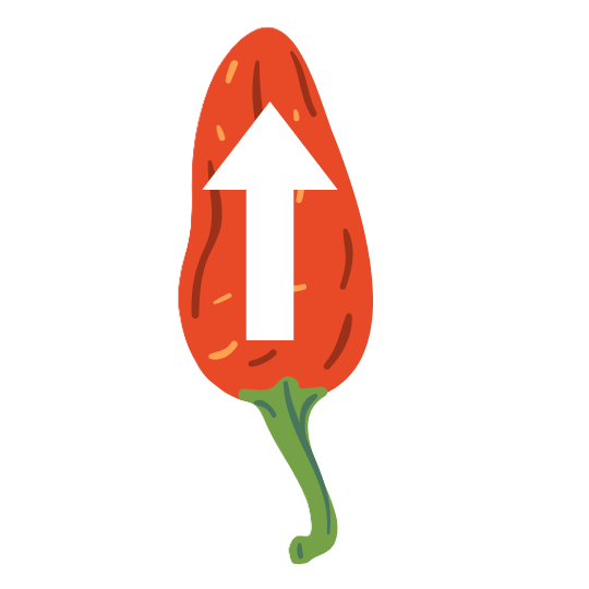 唐辛子の上矢印